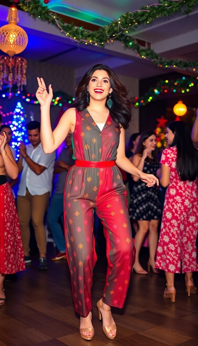 11 Retro Christmas Outfit Ideas That Will Bring Back Festive Memories! 🎶 - 11. Retro Jumpsuit