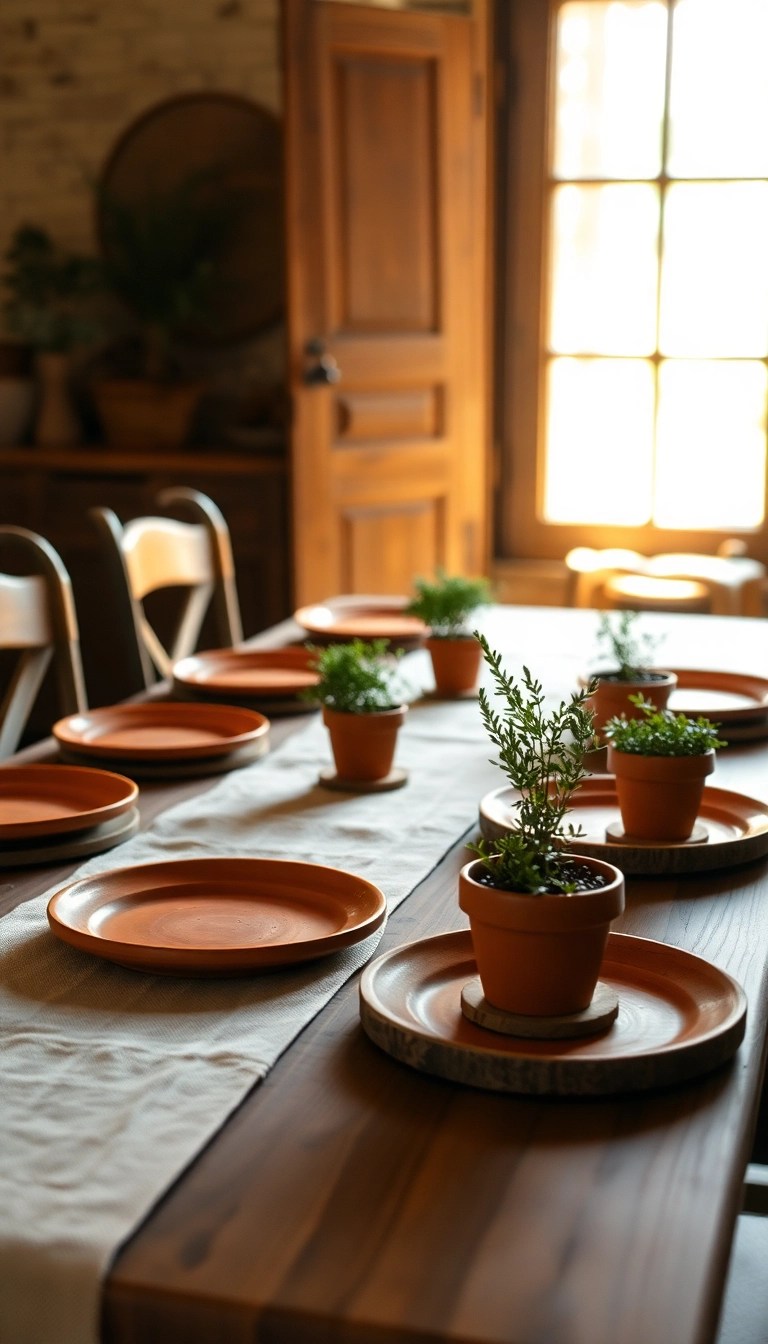 12 Stylish Minimalist Table Settings That Will Impress Your Guests! - 1. Earthy Tones with Natural Elements