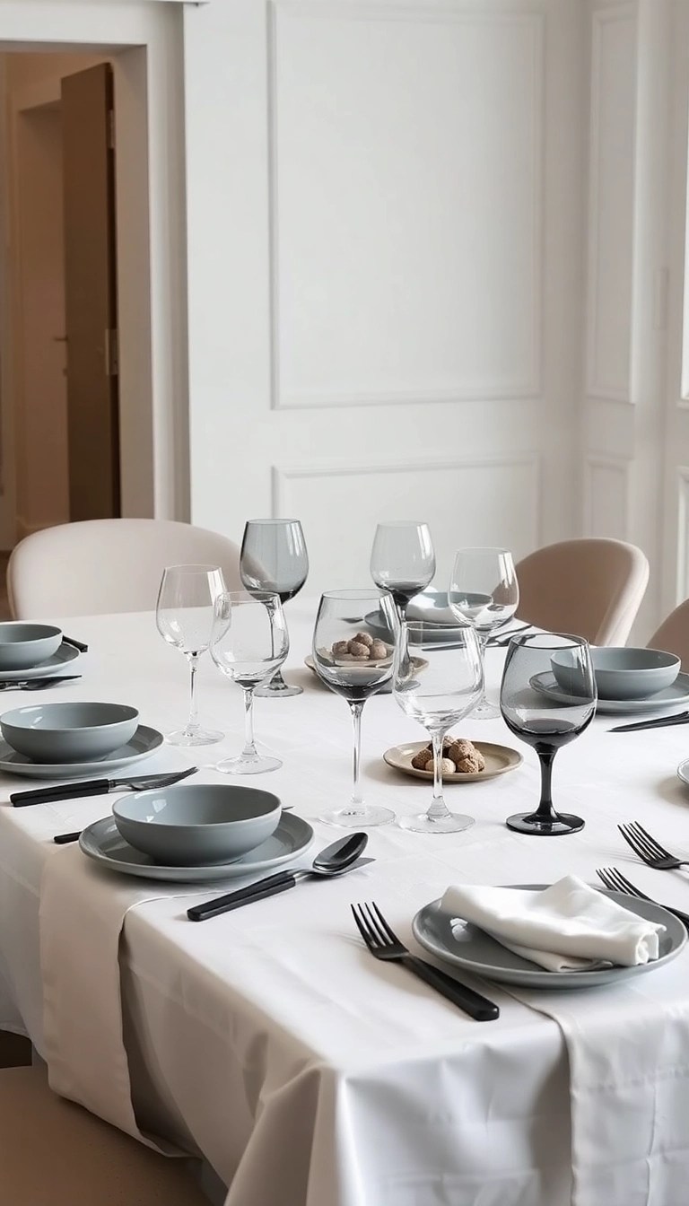 12 Stylish Minimalist Table Settings That Will Impress Your Guests! - 2. Monochromatic Magic