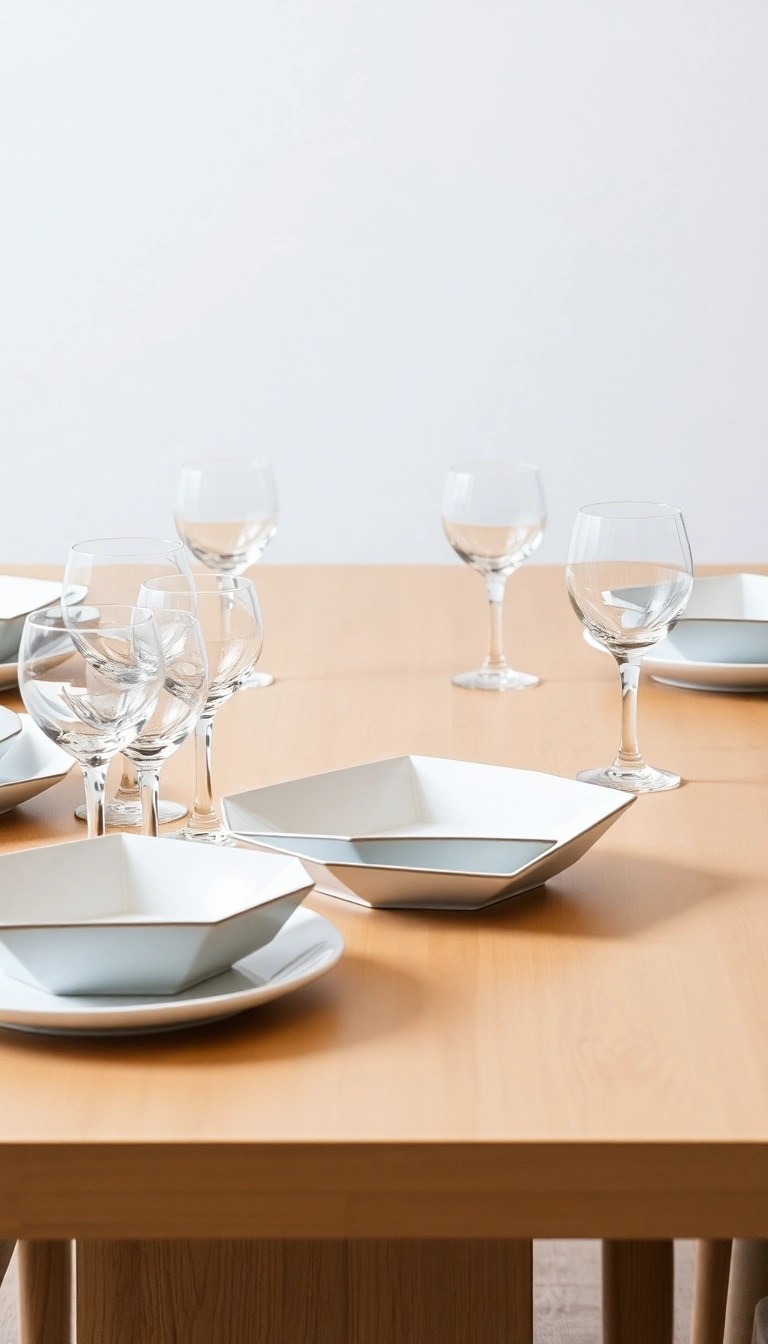 12 Stylish Minimalist Table Settings That Will Impress Your Guests! - 7. Modern Geometric Shapes