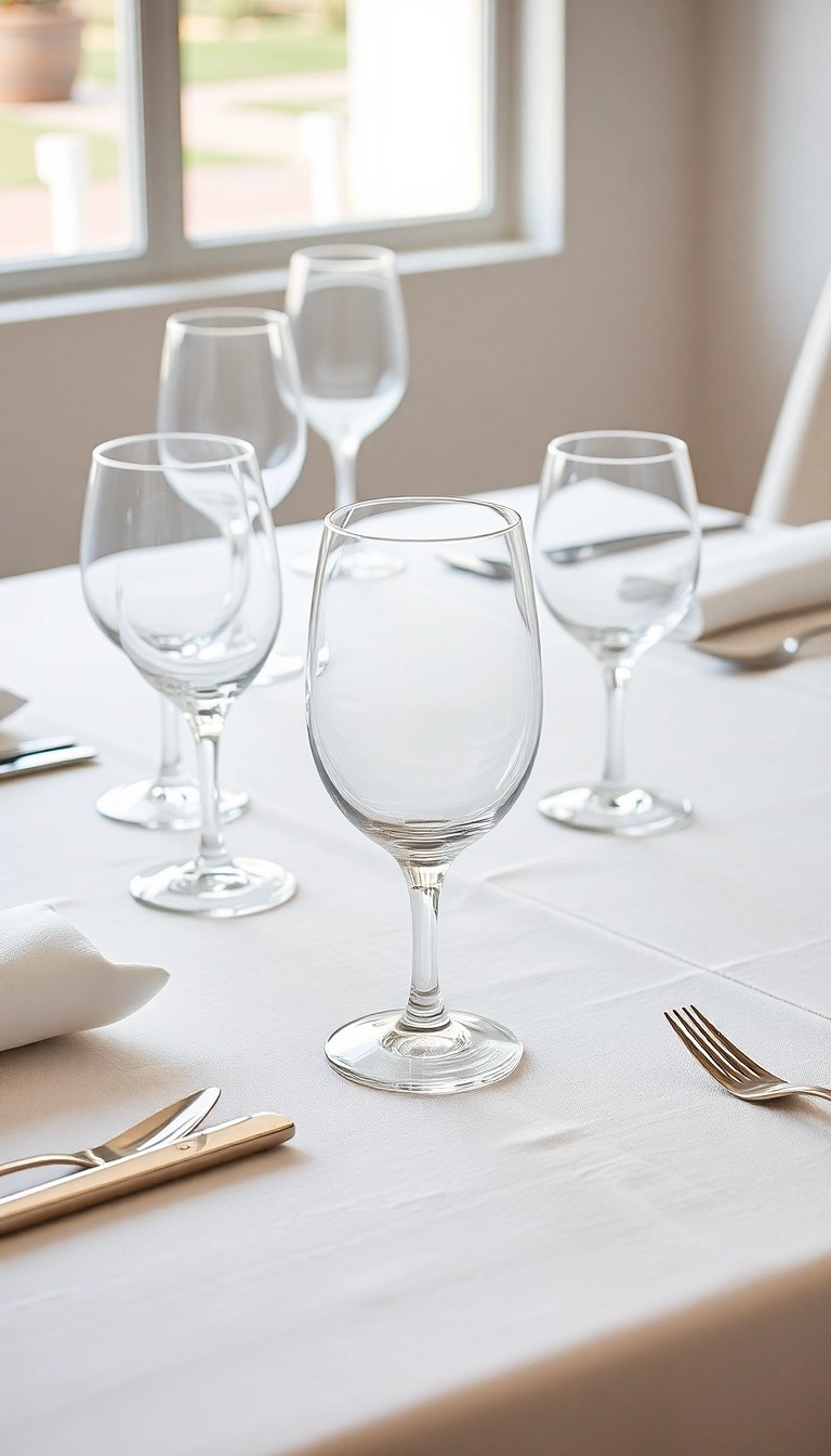 12 Stylish Minimalist Table Settings That Will Impress Your Guests! - 9. Elegant Glassware