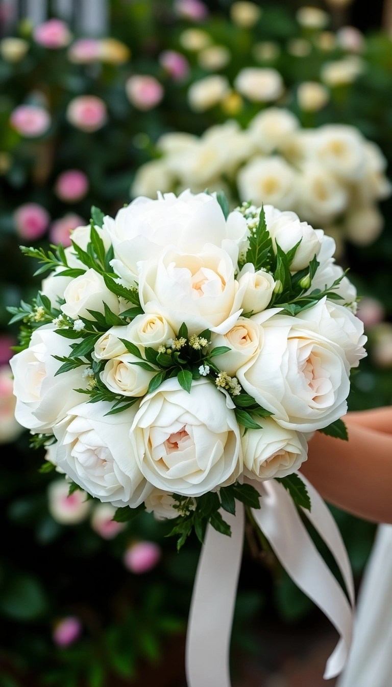 12 Wedding Flower Color Palettes That Will Leave You Breathless (Find Your Perfect Match at #5!) - 1. Timeless White and Green