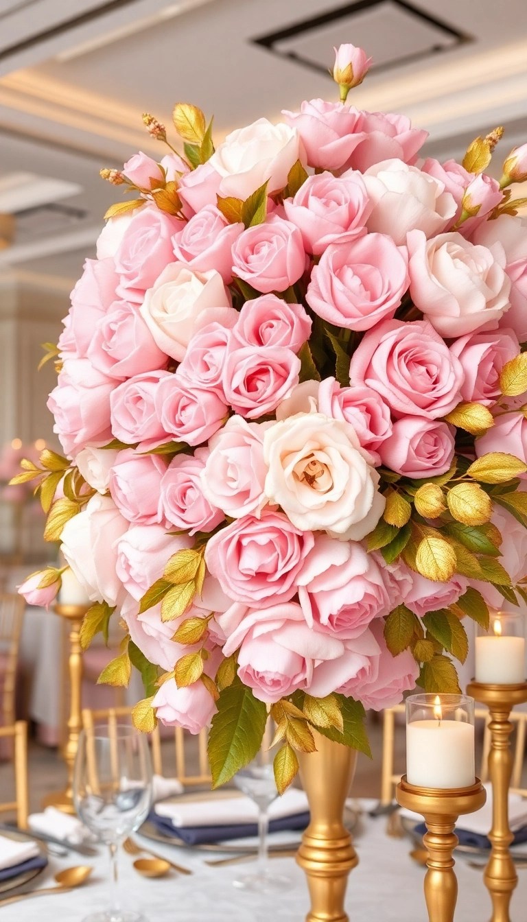 12 Wedding Flower Color Palettes That Will Leave You Breathless (Find Your Perfect Match at #5!) - 2. Blush and Gold