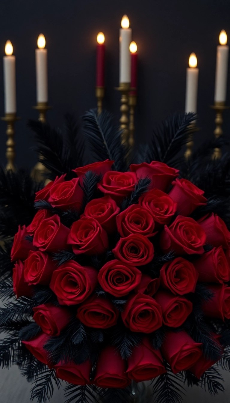 12 Wedding Flower Color Palettes That Will Leave You Breathless (Find Your Perfect Match at #5!) - 3. Bold Red and Black