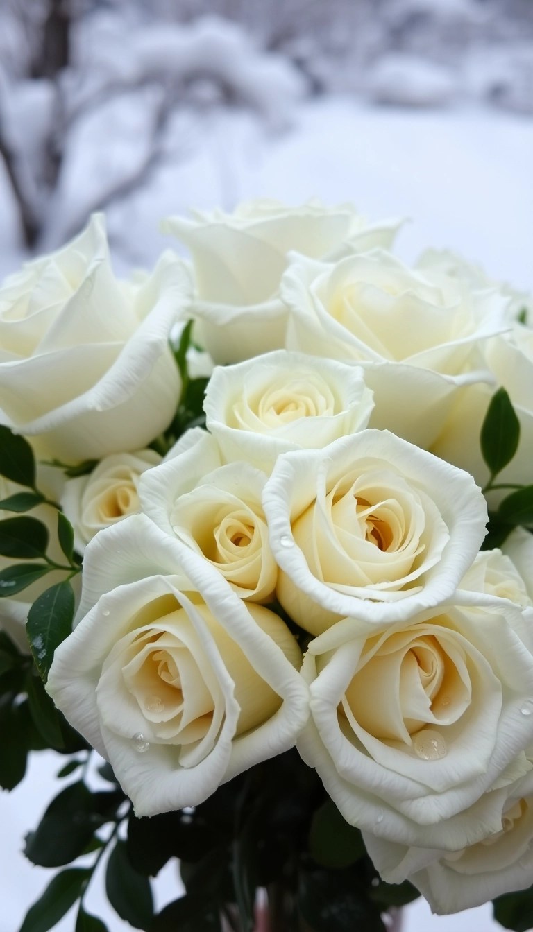 14 Gorgeous Winter Wedding Flower Ideas That Will Take Your Breath Away! - 1. Classic White Roses and Ivy