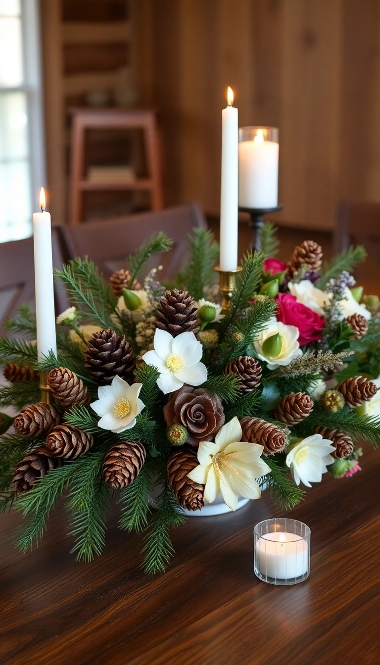 14 Gorgeous Winter Wedding Flower Ideas That Will Take Your Breath Away! - 8. Pine Cones and Evergreens