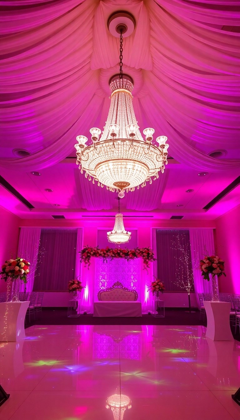 15 Maximalist Wedding Decor Ideas That'll Leave You Breathless (Number 9 is a Showstopper!) - 4. Dramatic Lighting