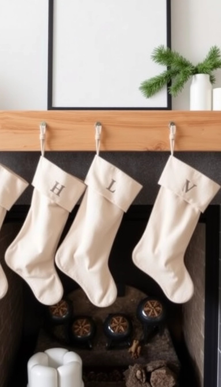 15 Minimalist Christmas Decor Ideas That’ll Make Your Holiday Shine Bright! - 10. Minimalist Stockings