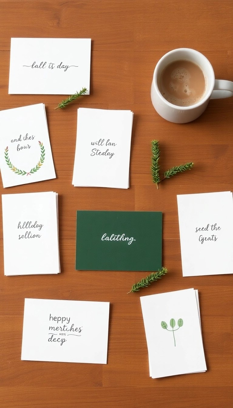 15 Minimalist Christmas Decor Ideas That’ll Make Your Holiday Shine Bright! - 13. Minimalist Holiday Cards