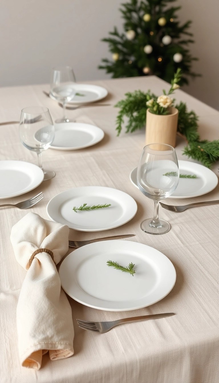 15 Minimalist Christmas Decor Ideas That’ll Make Your Holiday Shine Bright! - 6. Festive Table Settings