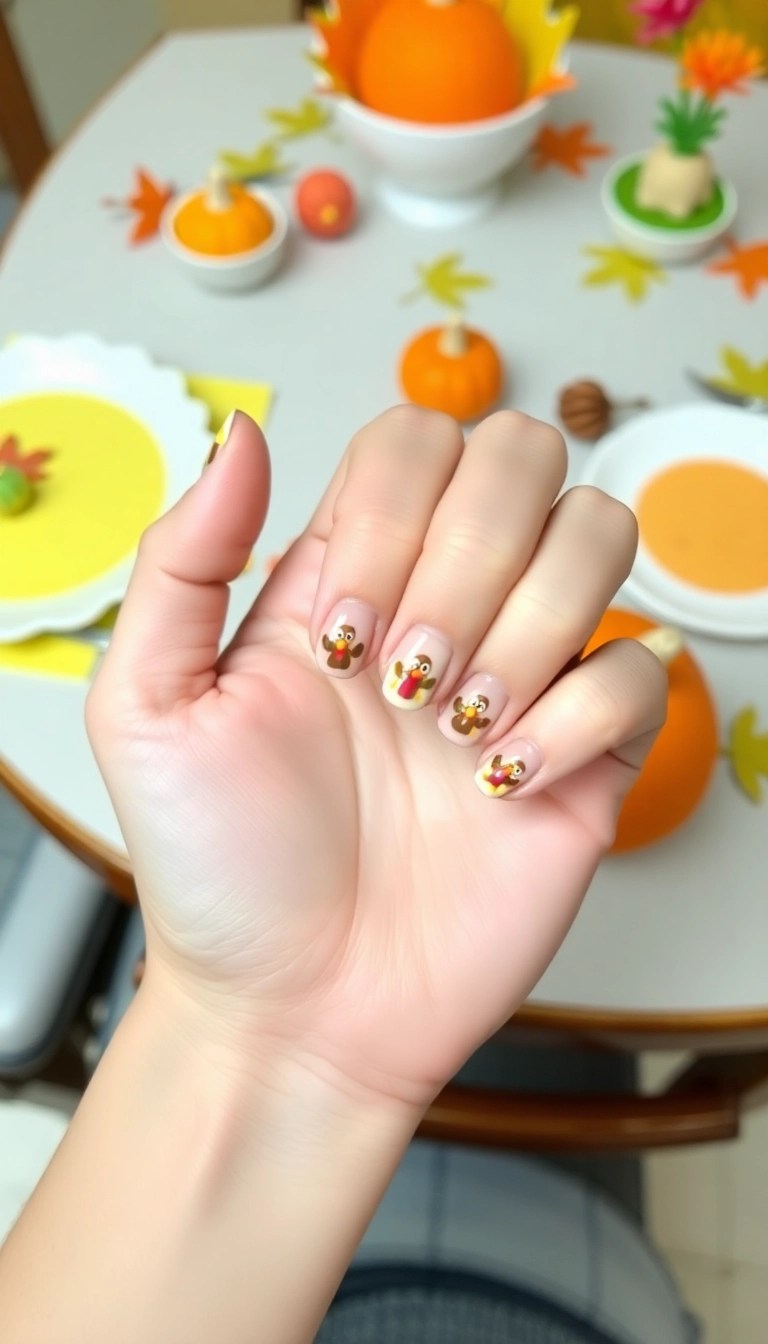 15 Must-Try Thanksgiving Nail Designs That Are Trending This Fall (Wait Until You See #9!) - 5. Turkey Trot