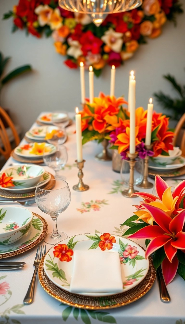 15 Stunning Hawaiian Christmas Decor Ideas That Will Transform Your Home into Paradise! - 12. Hawaiian-themed Tableware