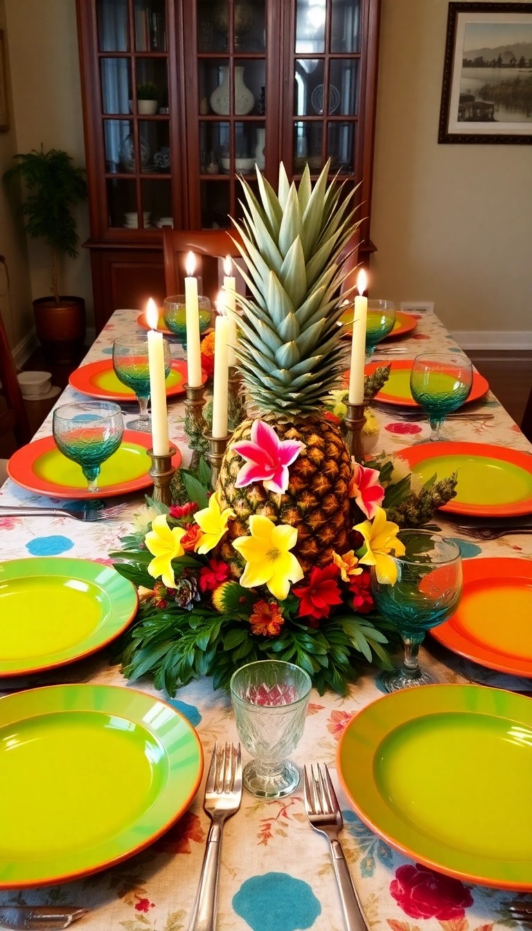 15 Stunning Hawaiian Christmas Decor Ideas That Will Transform Your Home into Paradise! - 4. Pineapple Centerpieces