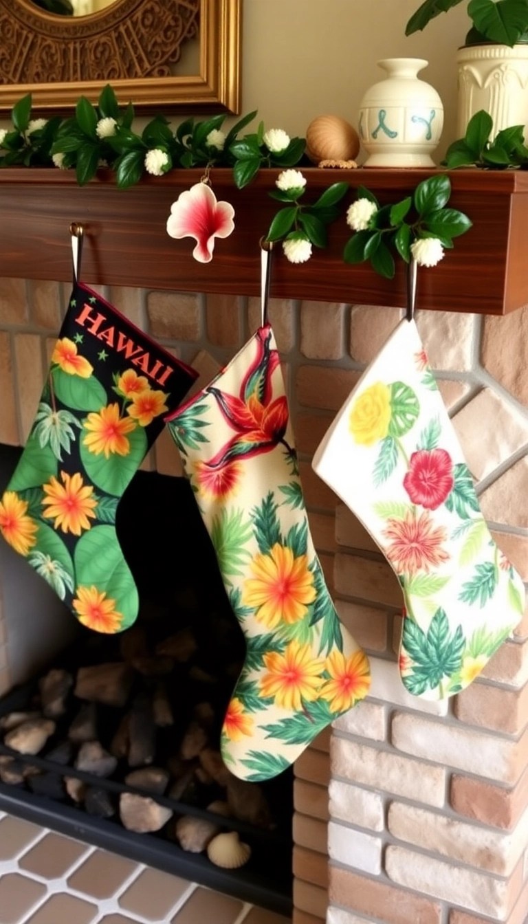 15 Stunning Hawaiian Christmas Decor Ideas That Will Transform Your Home into Paradise! - 5. Hawaiian-themed Stockings