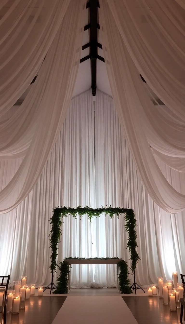 15 Stunning Minimalist Wedding Decor Ideas That Will Leave You Breathless! - 1. Ethereal White Draping