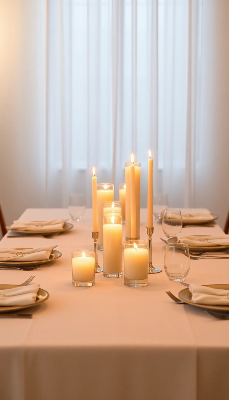 15 Stunning Minimalist Wedding Decor Ideas That Will Leave You Breathless! - 3. Elegant Candle Displays