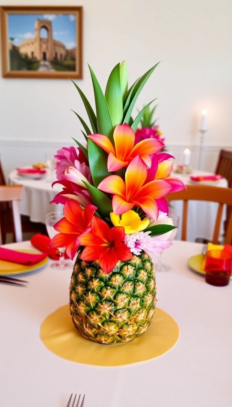 15 Tropical Christmas Decor Ideas to Make Your Holiday Feel Like a Beach Vacation! - 3. Pineapple Centerpieces