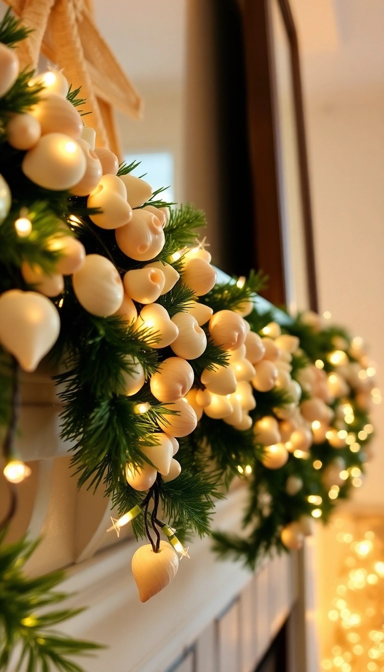15 Tropical Christmas Decor Ideas to Make Your Holiday Feel Like a Beach Vacation! - 7. Seashell Garland