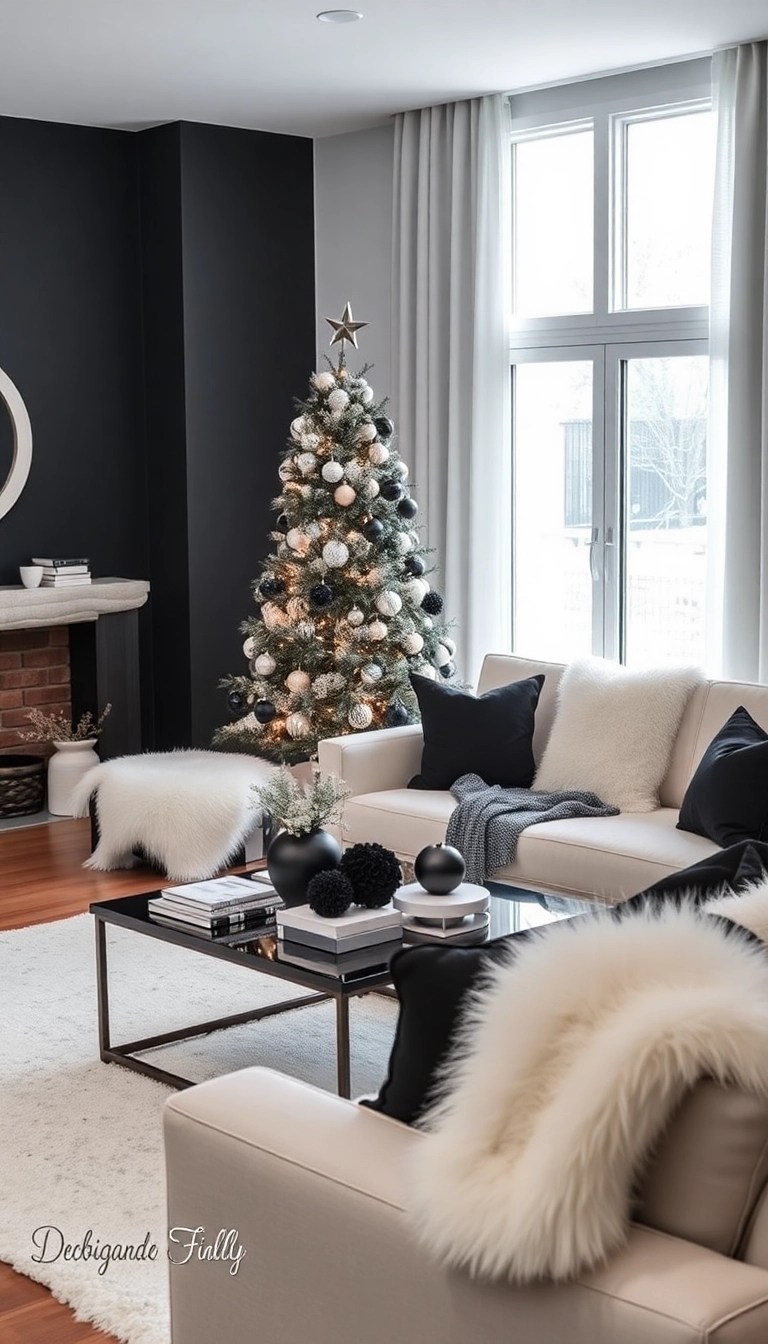 18 Over-the-Top Christmas Themes That Will Make Your Friends Green with Envy! - Elegant Black and White Christmas