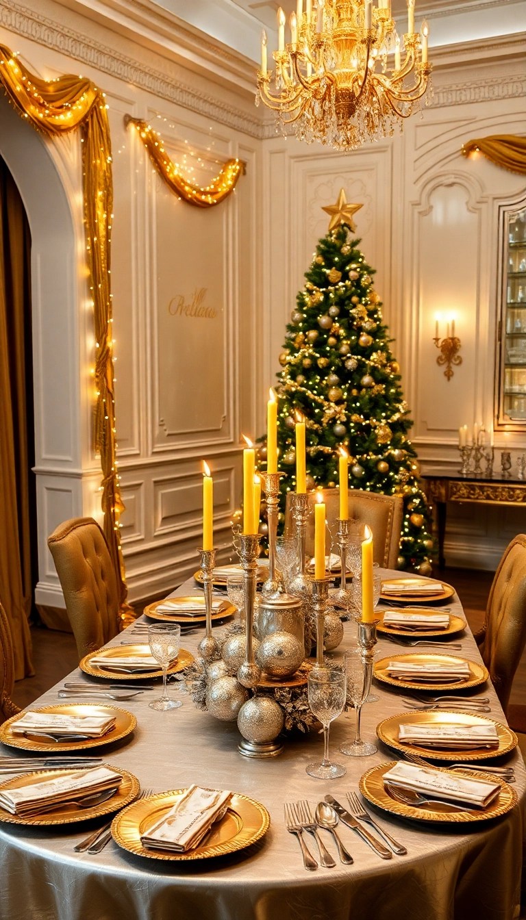 18 Over-the-Top Christmas Themes That Will Make Your Friends Green with Envy! - Glamorous Gold and Silver Spectacle