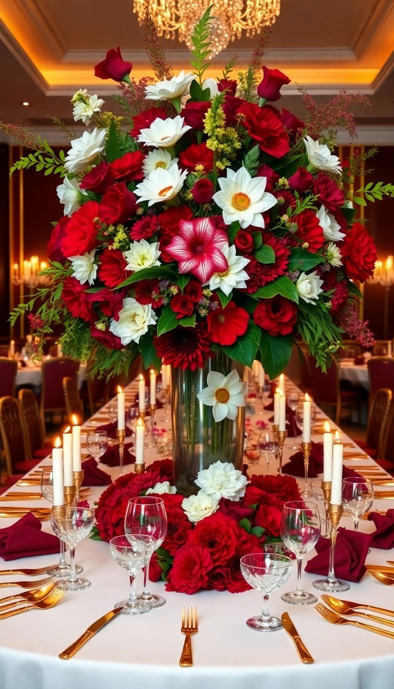 19 Bold Table Centerpieces That Will Wow Your Holiday Guests (You’ll Love #5!) - 1. Color Splash: Bold Floral Arrangements
