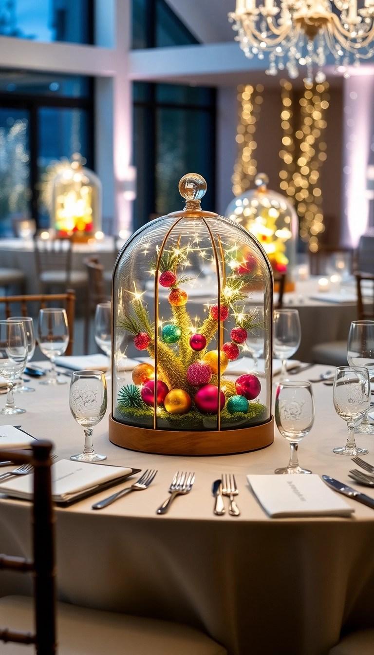 19 Bold Table Centerpieces That Will Wow Your Holiday Guests (You’ll Love #5!) - 13. Glass Terrarium Displays