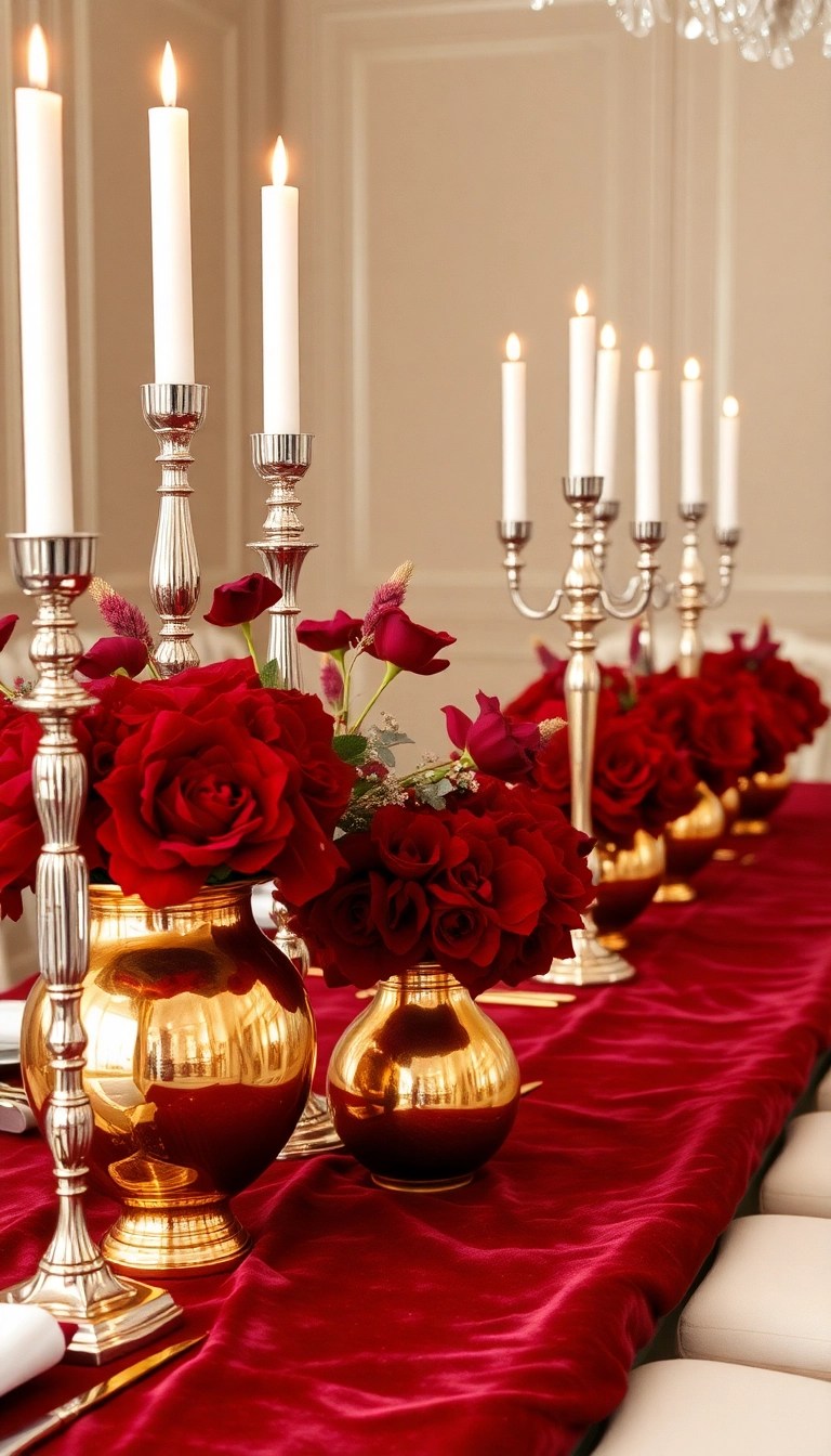 19 Bold Table Centerpieces That Will Wow Your Holiday Guests (You’ll Love #5!) - 3. Luxe Metallics