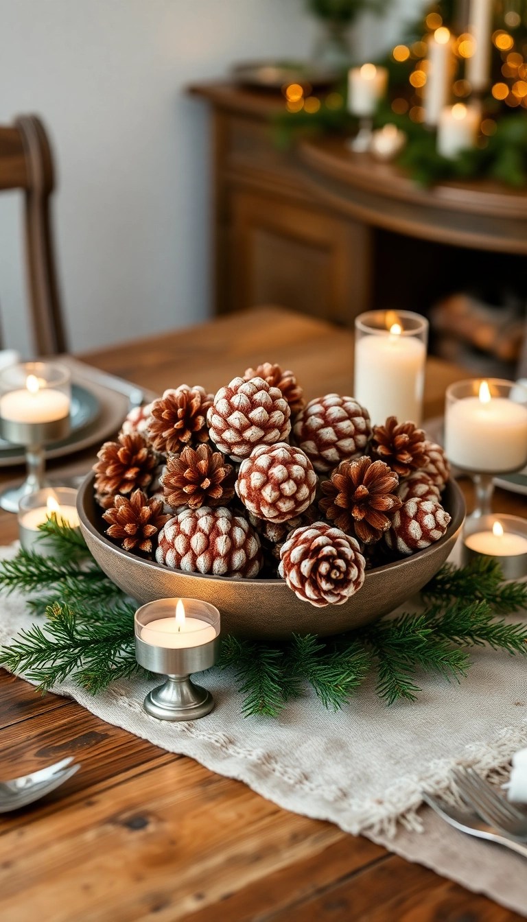 20 Easy DIY Christmas Decor Ideas That Will Wow Your Guests (And Save You Money!) - 1. Rustic Pine Cone Centerpieces