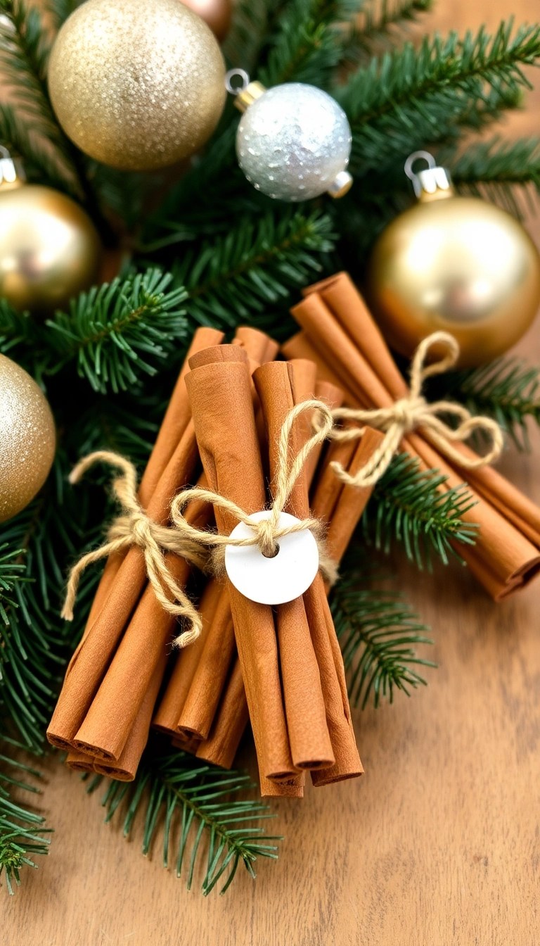 20 Easy DIY Christmas Decor Ideas That Will Wow Your Guests (And Save You Money!) - 13. Cinnamon Stick Bundles