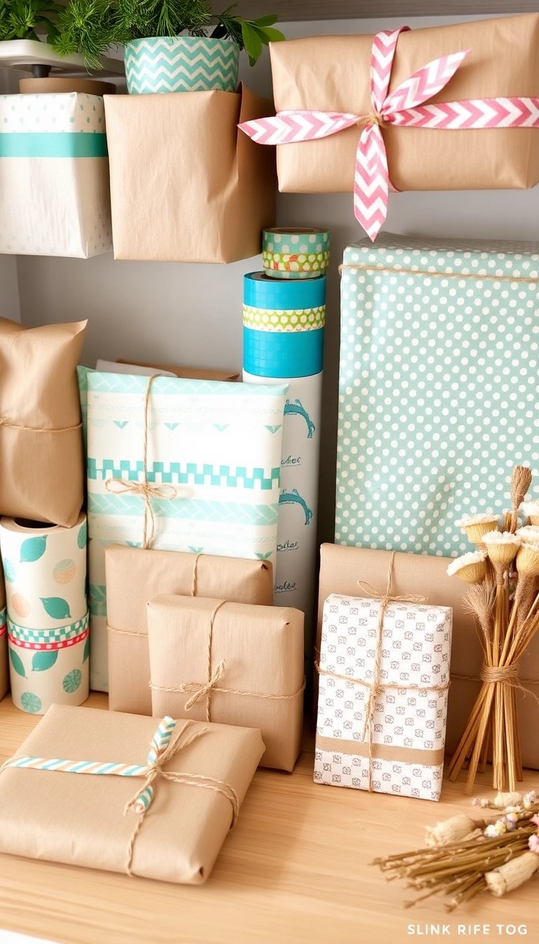 20 Easy DIY Christmas Decor Ideas That Will Wow Your Guests (And Save You Money!) - 18. DIY Gift Wrapping Station