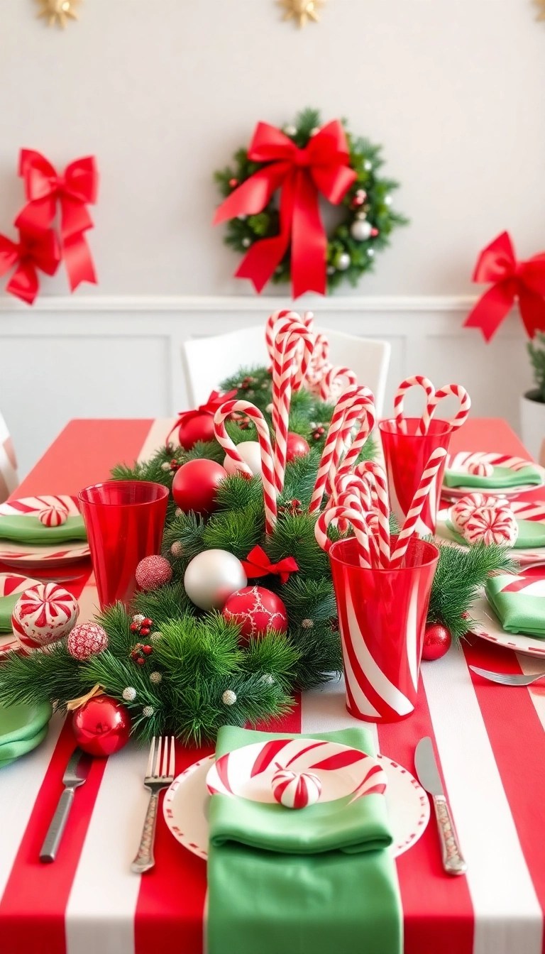 20 Easy DIY Christmas Decor Ideas That Will Wow Your Guests (And Save You Money!) - 19. Candy Cane Lane Decor