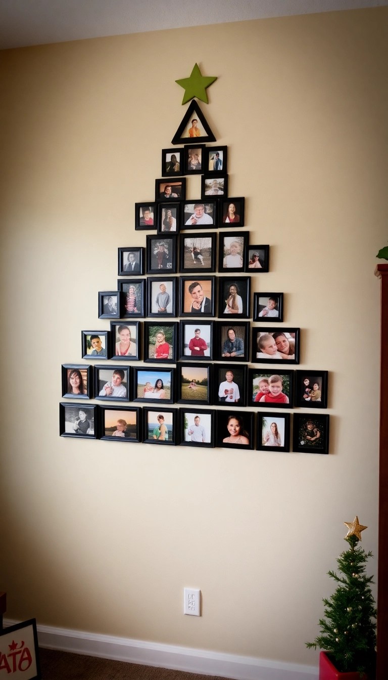 20 Easy DIY Christmas Decor Ideas That Will Wow Your Guests (And Save You Money!) - 5. Photo Frame Christmas Tree