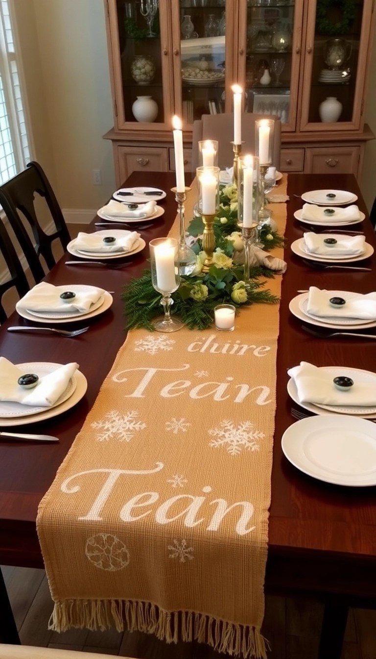 20 Easy DIY Christmas Decor Ideas That Will Wow Your Guests (And Save You Money!) - 8. Festive Table Runner