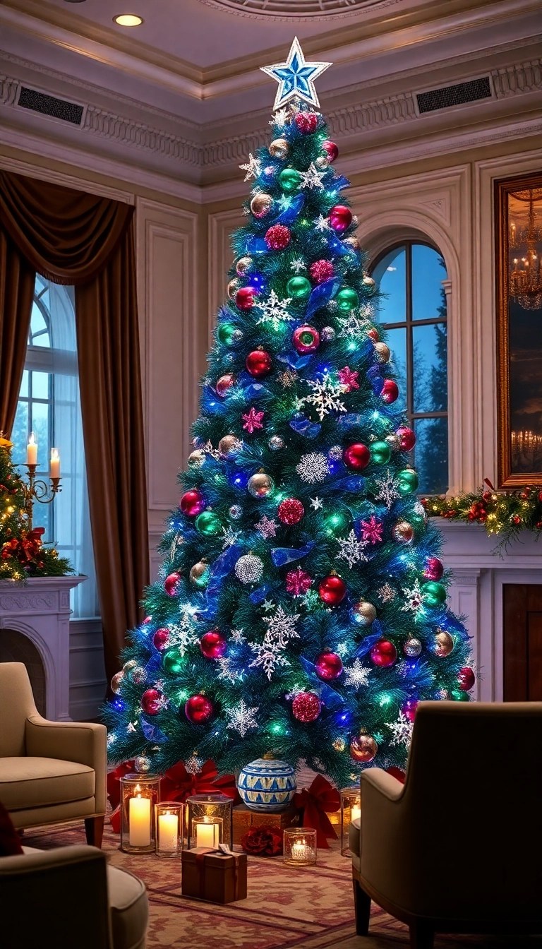 20 Jaw-Dropping Christmas Tree Decor Ideas That Will Make Your Home Shine! - 10. Gemstone Elegance