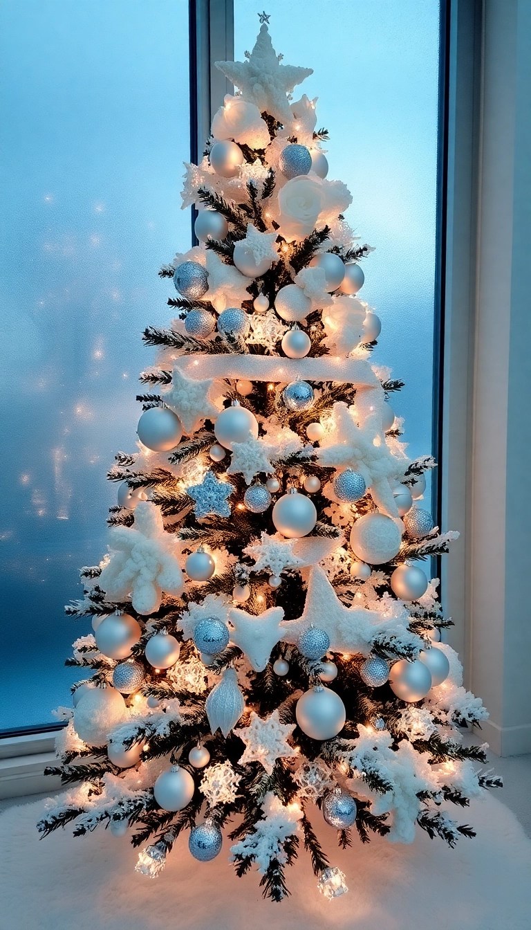 20 Jaw-Dropping Christmas Tree Decor Ideas That Will Make Your Home Shine! - 13. Snowy Wonderland