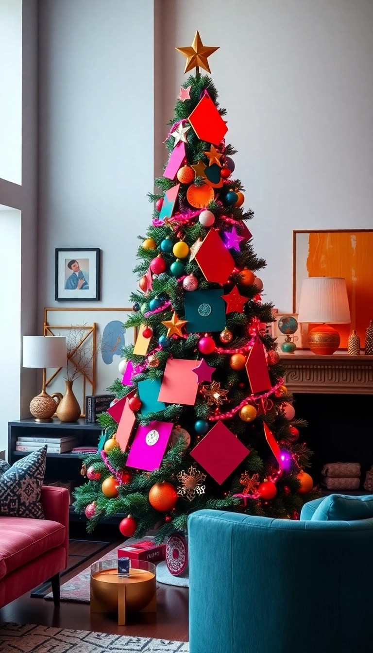20 Jaw-Dropping Christmas Tree Decor Ideas That Will Make Your Home Shine! - 14. Modern Art Tree