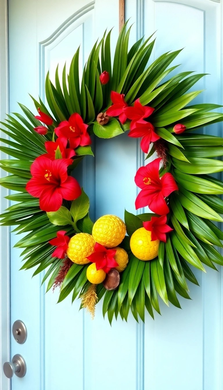 20 Maximalist Wreath Ideas That'll Make Your Front Door the Envy of the Neighborhood! - Tropical Paradise Wreath