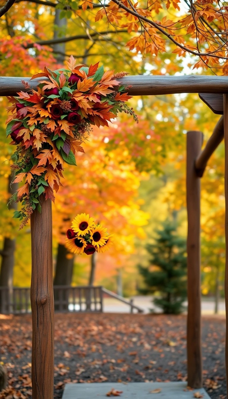 21 Breathtaking Autumn Wedding Decor Ideas That Will Leave You in Awe! - 1. Rustic Wooden Arches