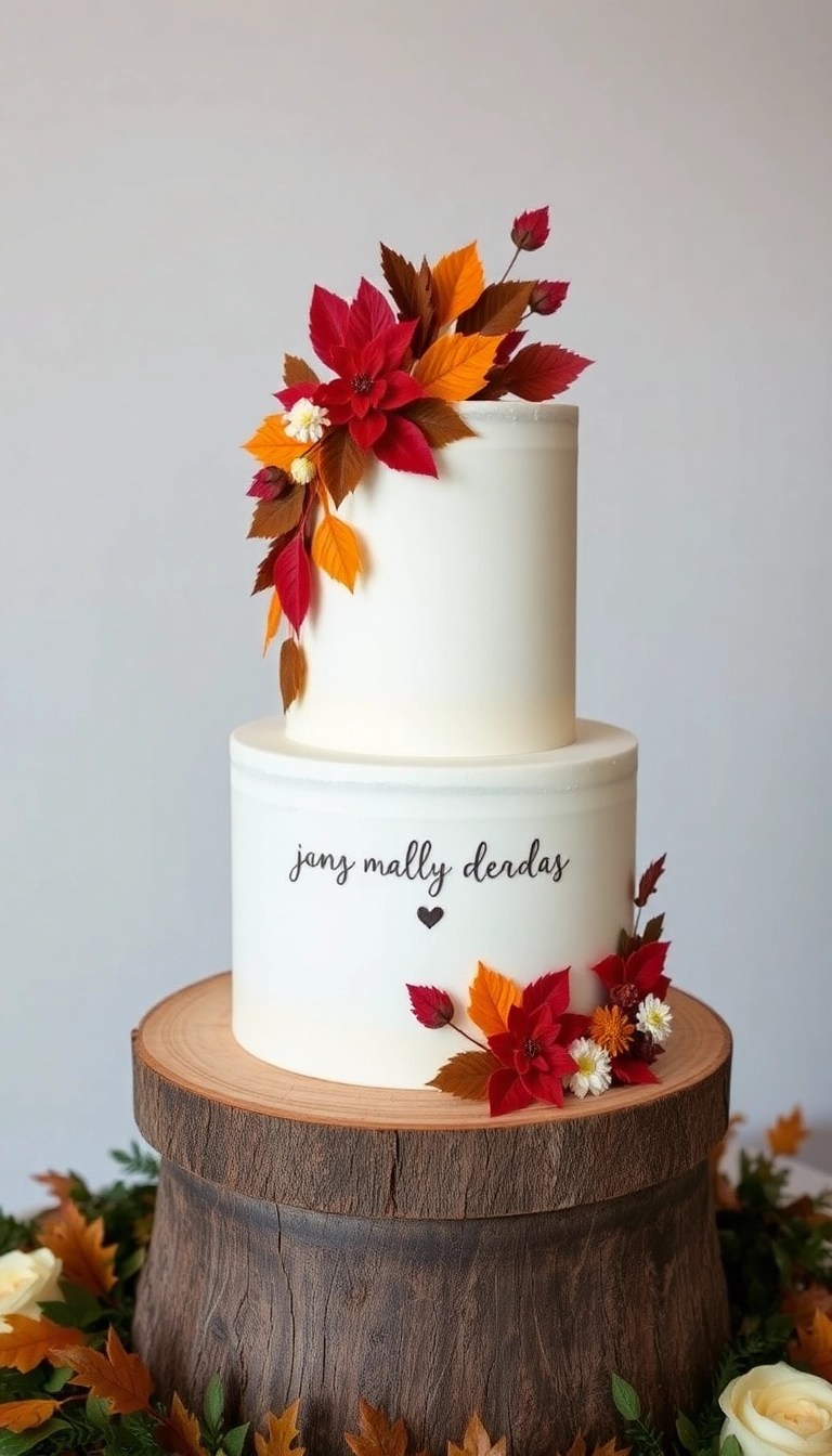 21 Breathtaking Autumn Wedding Decor Ideas That Will Leave You in Awe! - 13. Autumn-Inspired Cake Design