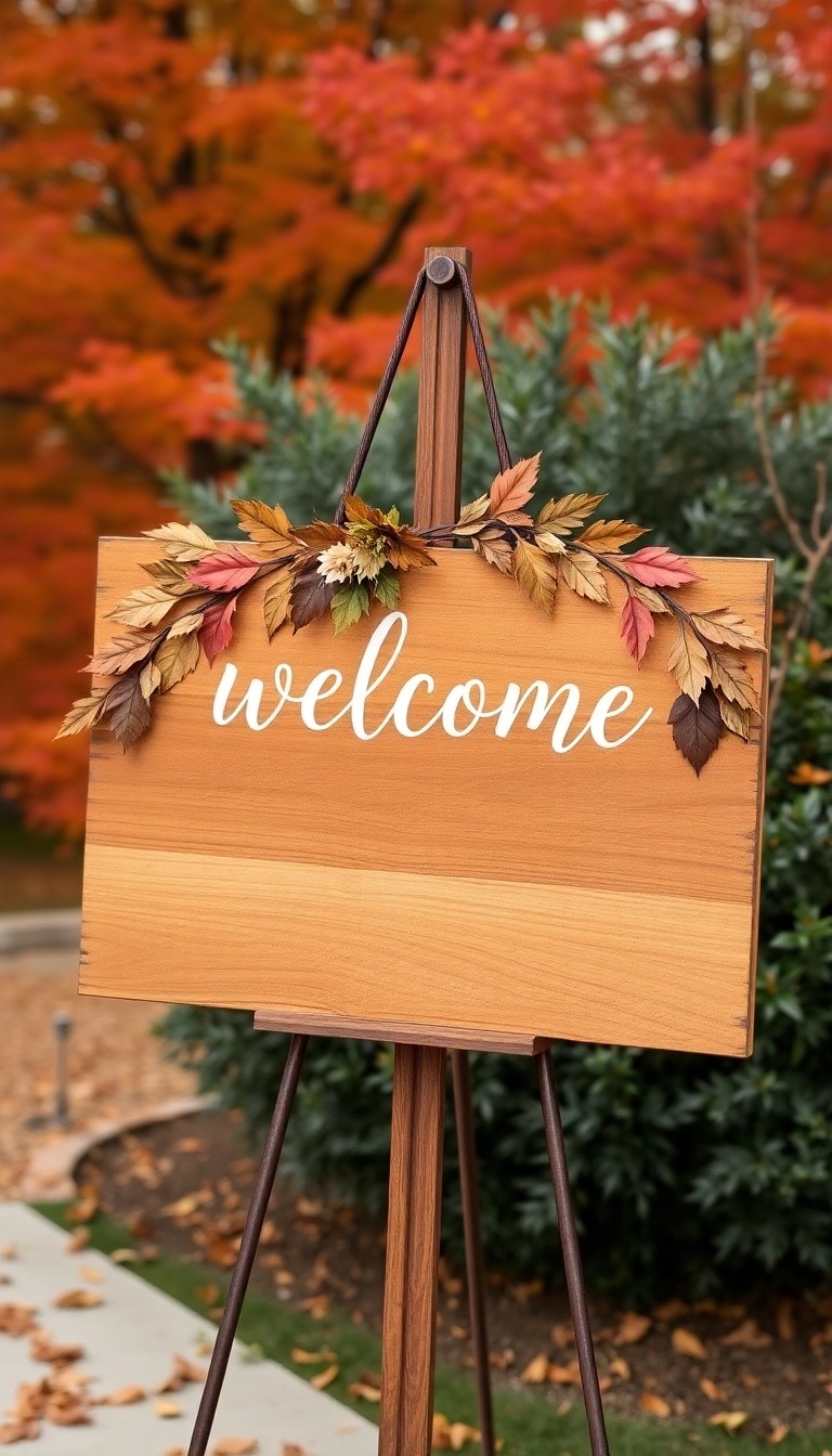 21 Breathtaking Autumn Wedding Decor Ideas That Will Leave You in Awe! - 15. Fall-Themed Signage