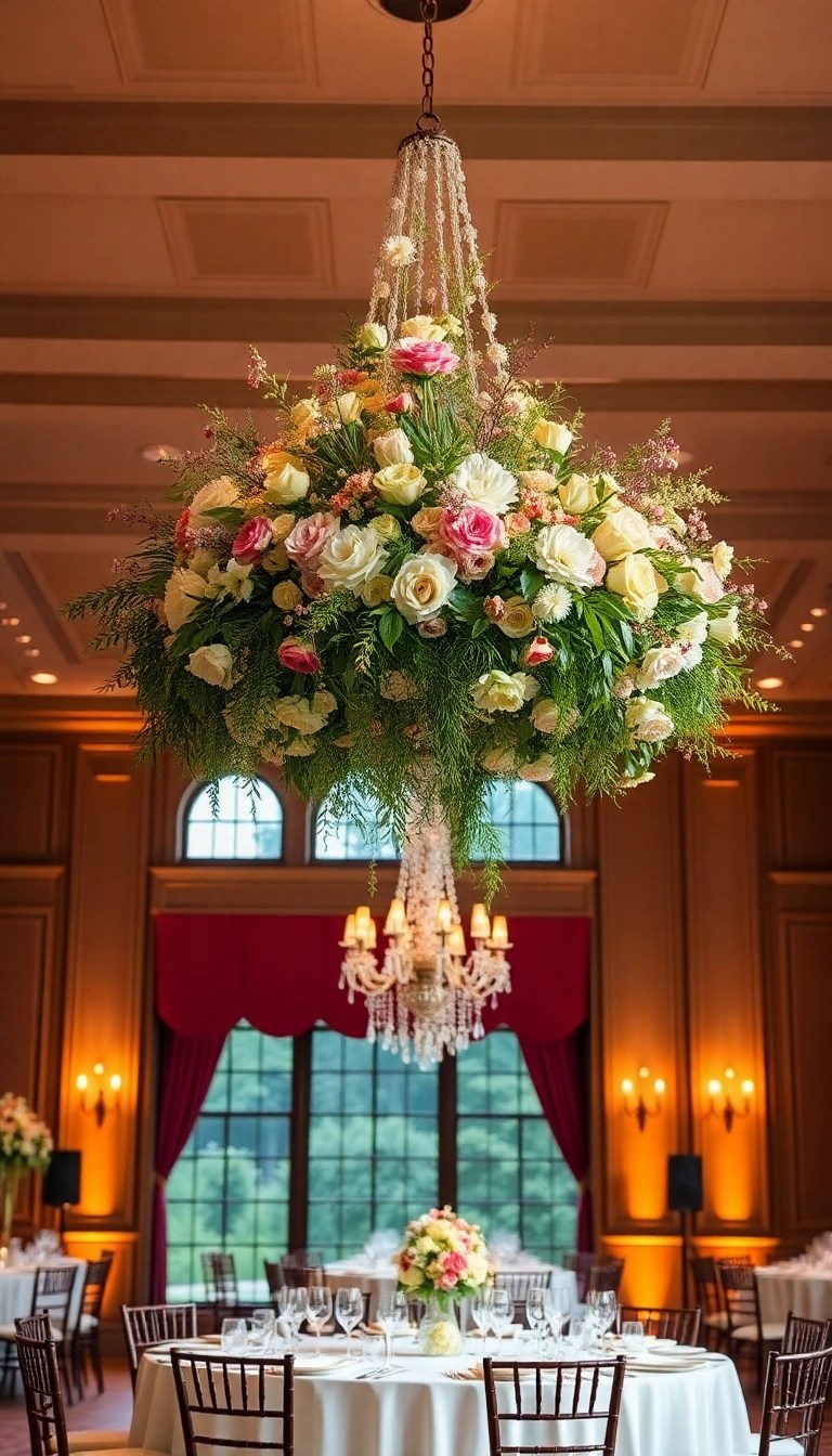 21 Breathtaking Autumn Wedding Decor Ideas That Will Leave You in Awe! - 8. Floral Chandeliers