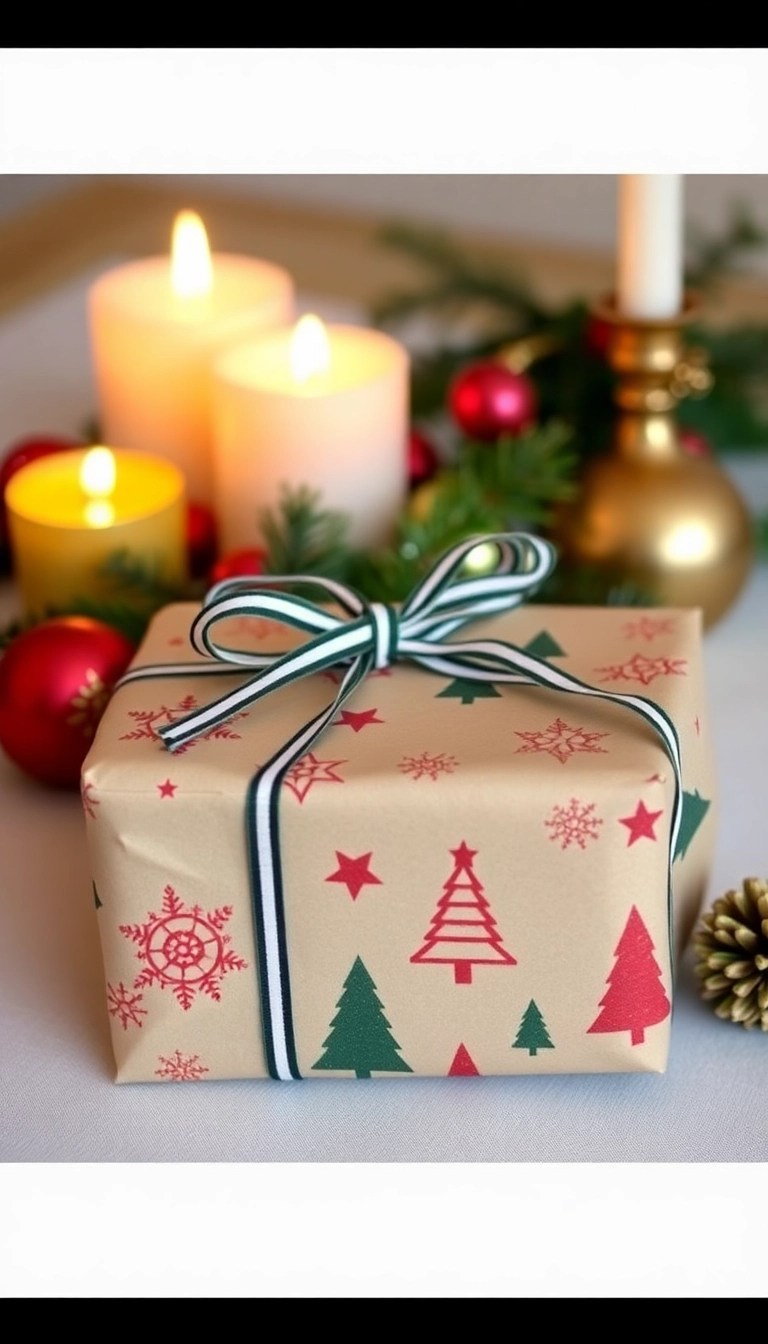 22 Vintage Gift Wrap Ideas That'll Make Your Presents Stand Out Under the Tree! - 18. Hand-Stamped Gift Wrap