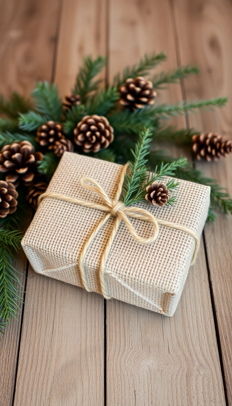 22 Vintage Gift Wrap Ideas That'll Make Your Presents Stand Out Under the Tree! - 20. Rustic Burlap Wrap