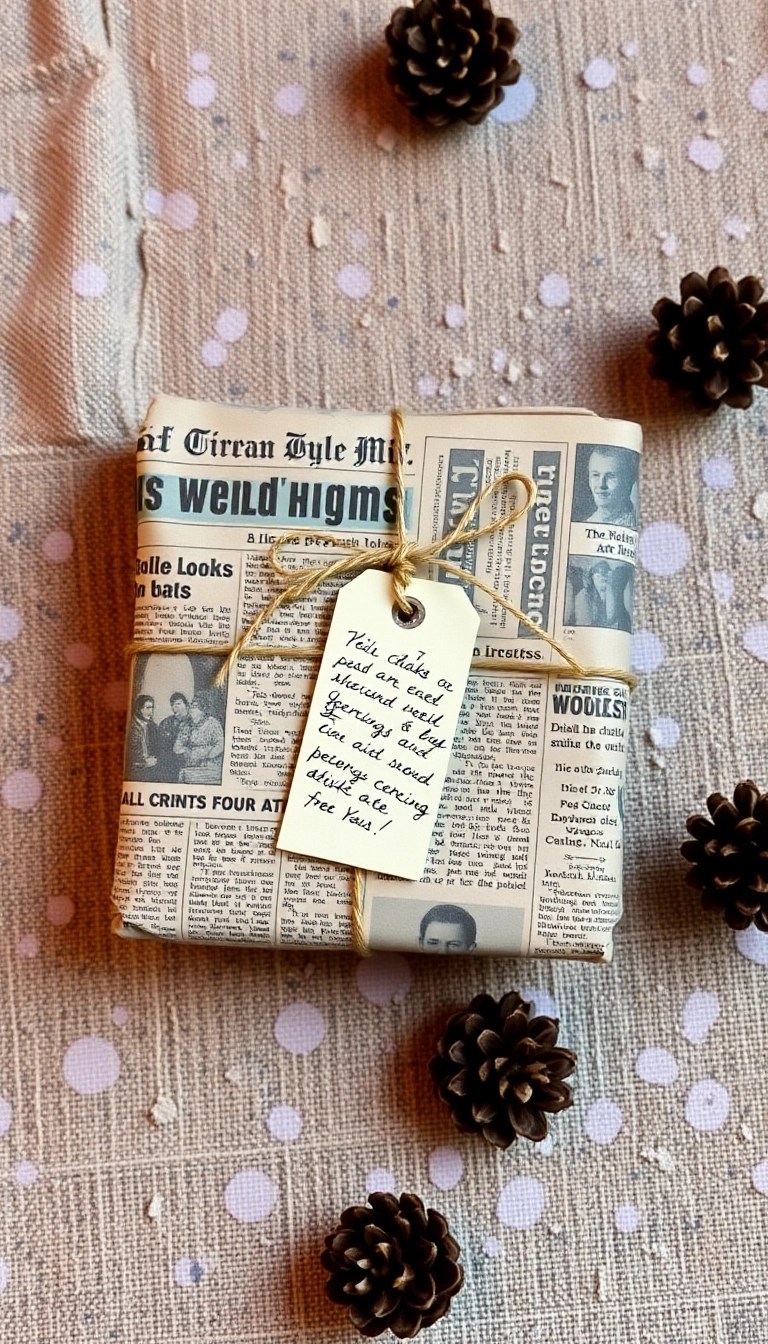 22 Vintage Gift Wrap Ideas That'll Make Your Presents Stand Out Under the Tree! - 5. Old Newspaper and Twine