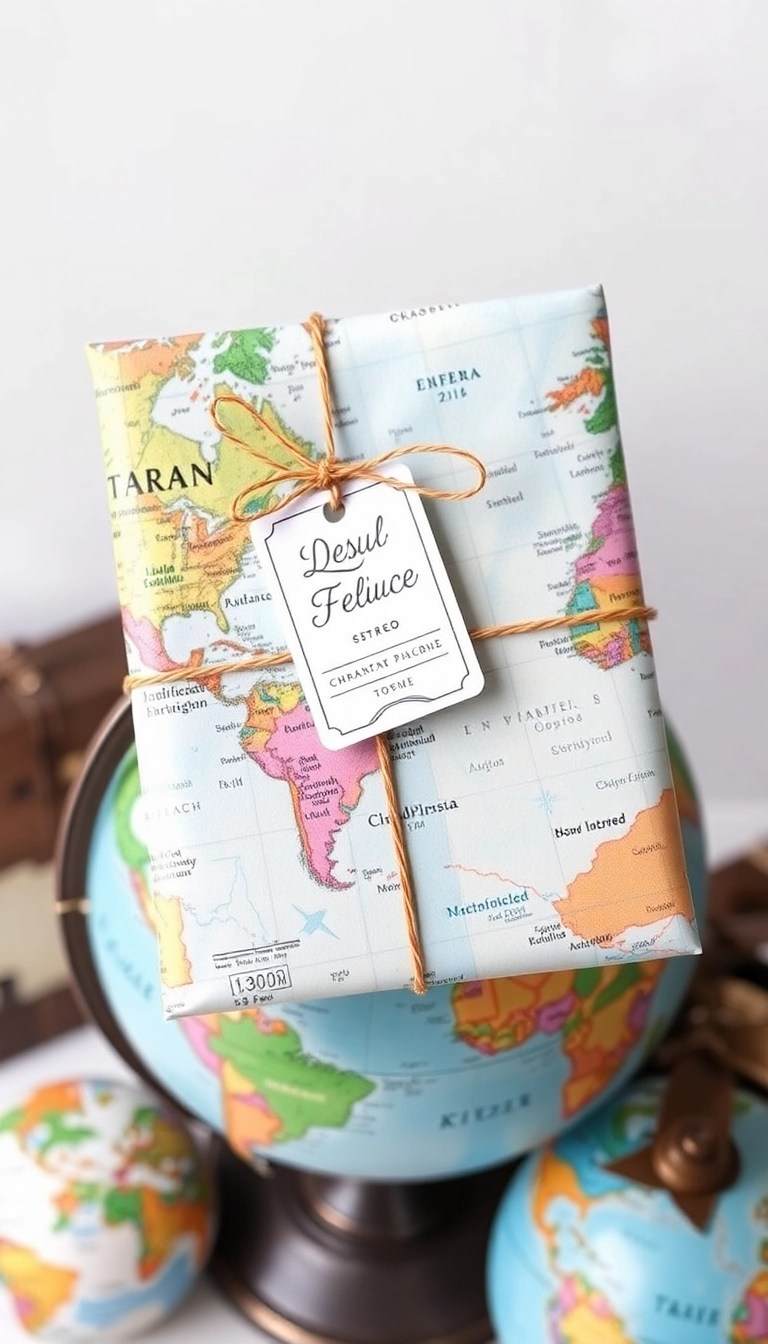 22 Vintage Gift Wrap Ideas That'll Make Your Presents Stand Out Under the Tree! - 7. Recycled Maps