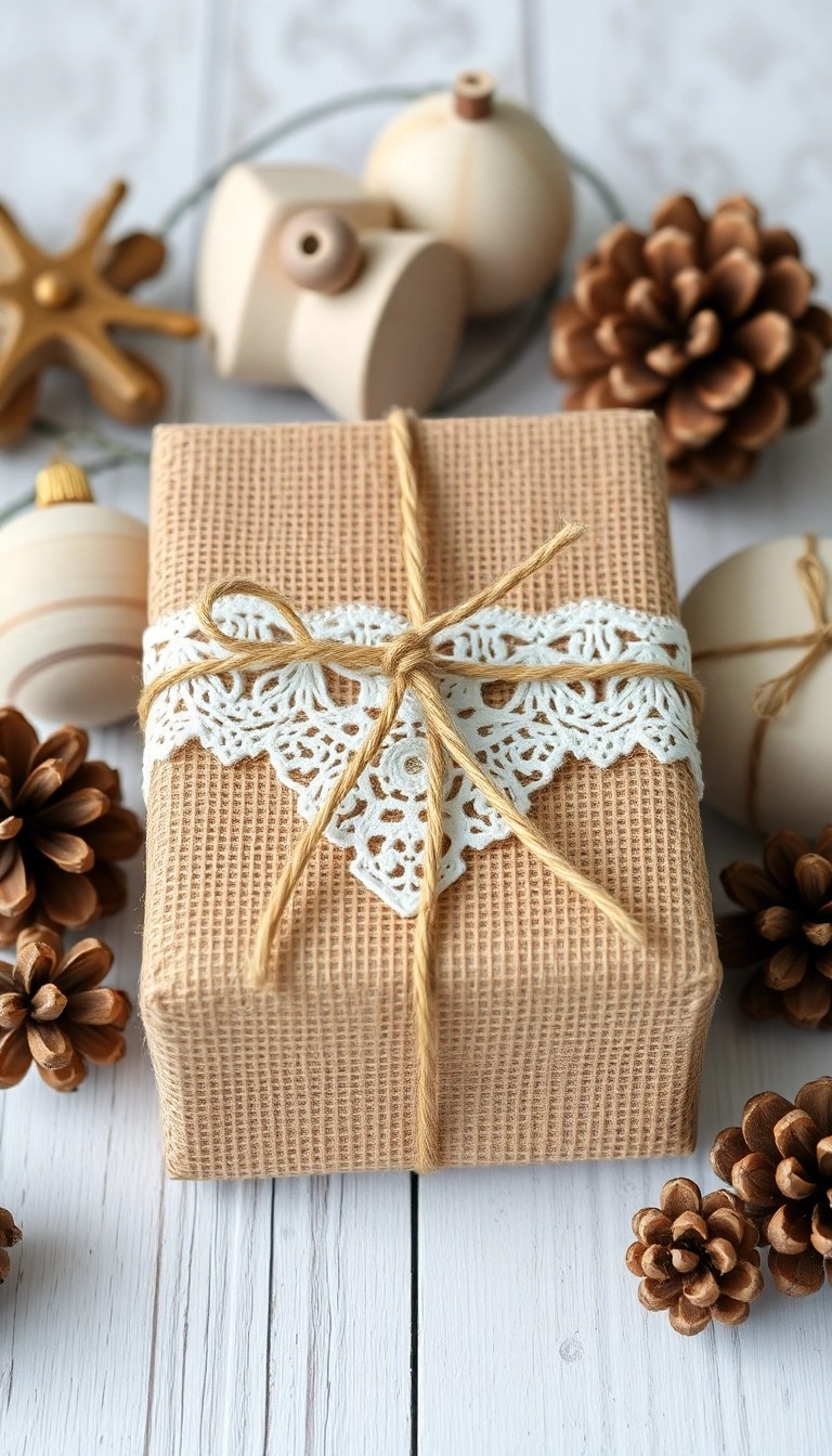 25 Creative Wrapping Paper Ideas That'll Leave Everyone Speechless (You Won't Believe #14!) - 10. Textured Materials