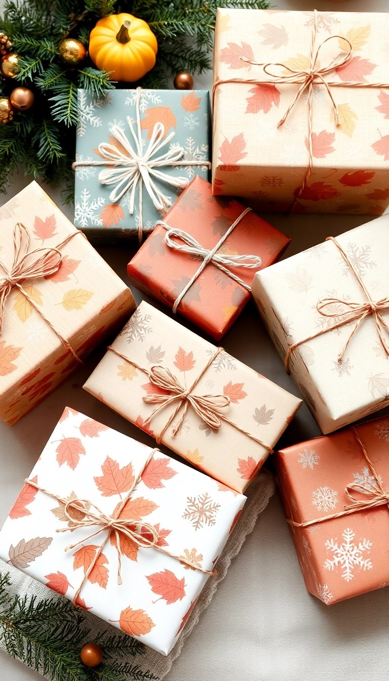 25 Creative Wrapping Paper Ideas That'll Leave Everyone Speechless (You Won't Believe #14!) - 12. Seasonal Themes