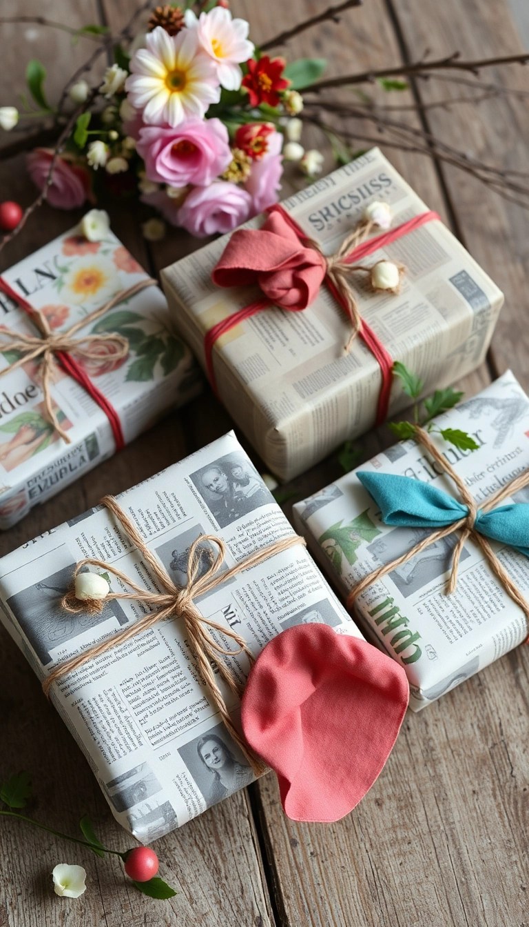 25 Creative Wrapping Paper Ideas That'll Leave Everyone Speechless (You Won't Believe #14!) - 20. Upcycled Materials