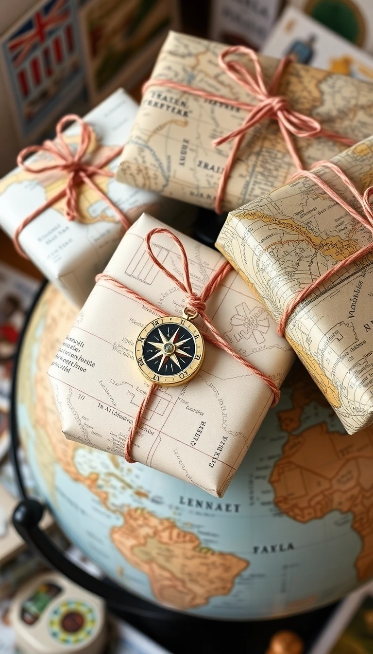 25 Creative Wrapping Paper Ideas That'll Leave Everyone Speechless (You Won't Believe #14!) - 3. Map Wrapping Paper