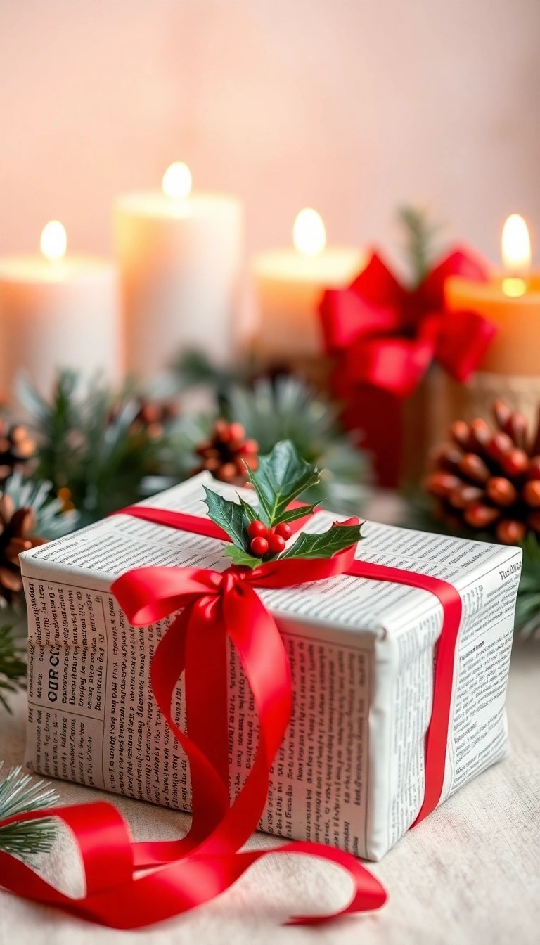 25 Creative Wrapping Paper Ideas That'll Leave Everyone Speechless (You Won't Believe #14!) - 4. Newspaper Chic